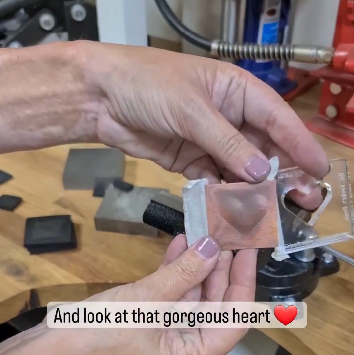image shows the finished shaped heart